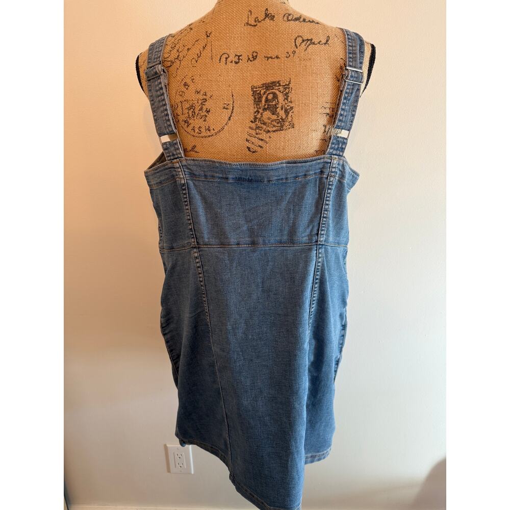 Divided Denim Pinafore Dress Size Large NWT - Picture 3 of 3